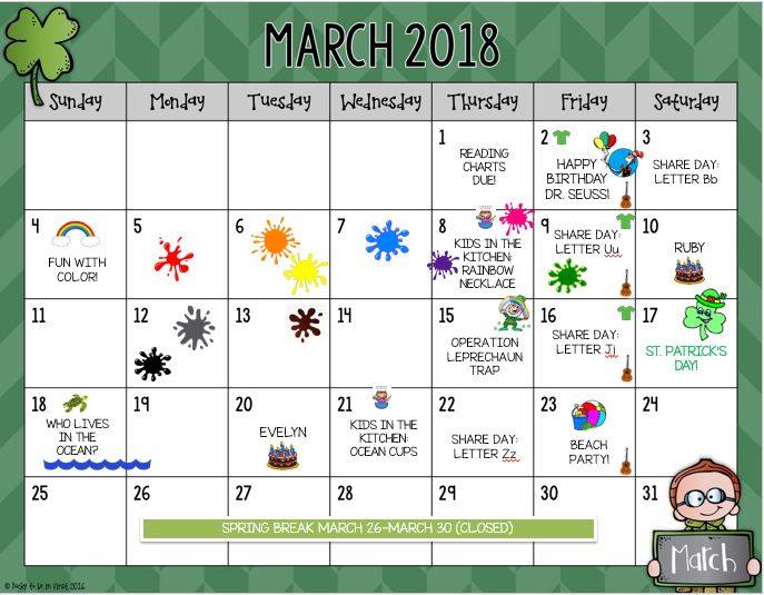 Madeleine Pring The March Activity Calendar For Preschool Mystery