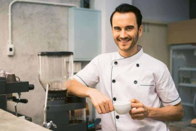 chef standing in kitchen