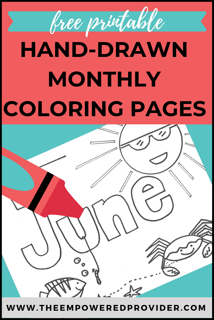 monthly coloring page