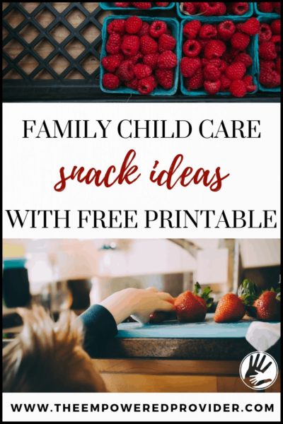 daycare snack menu ideas