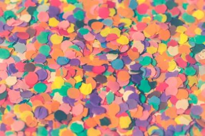 thick layer of color confetti paper circles