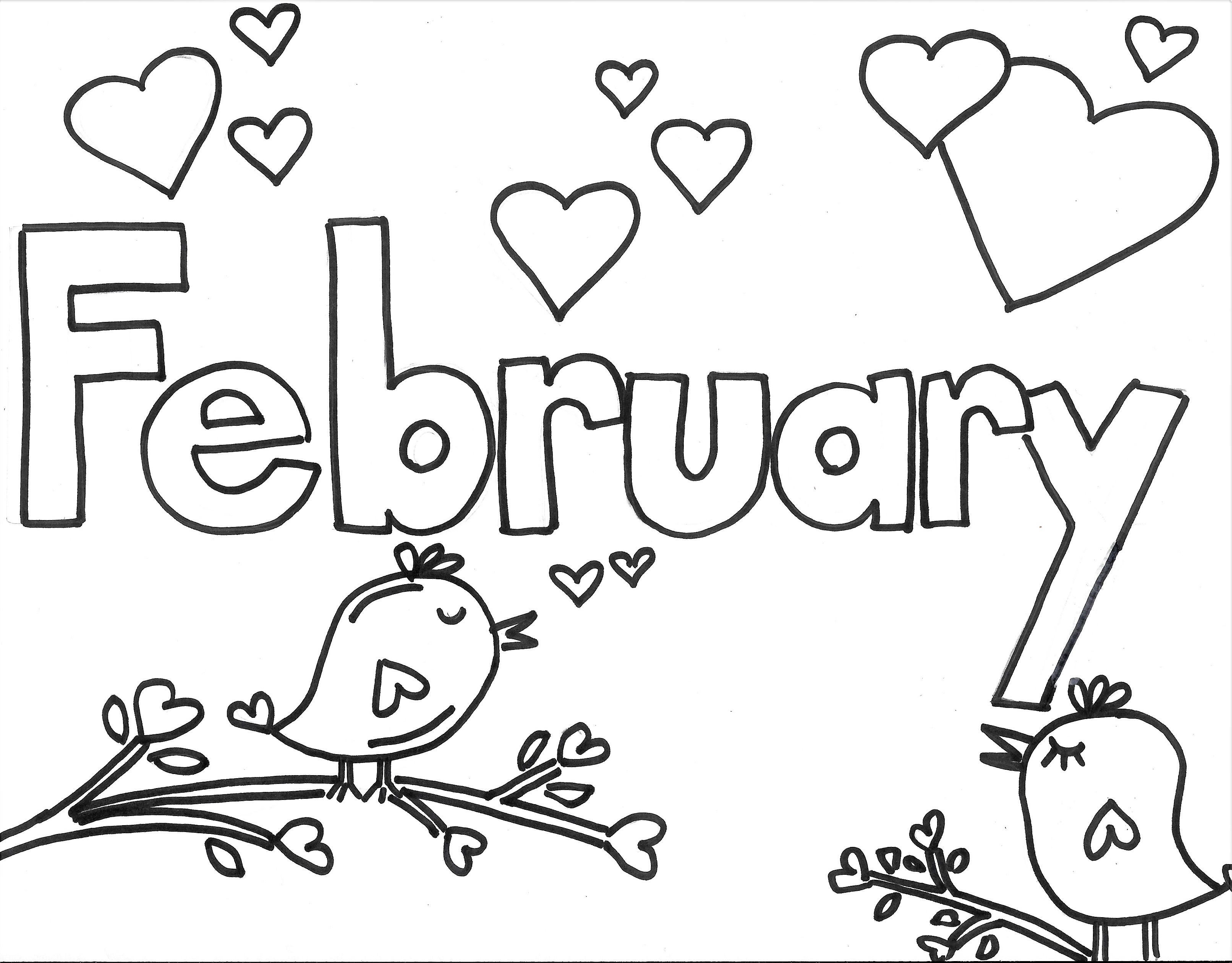 February Coloring Page