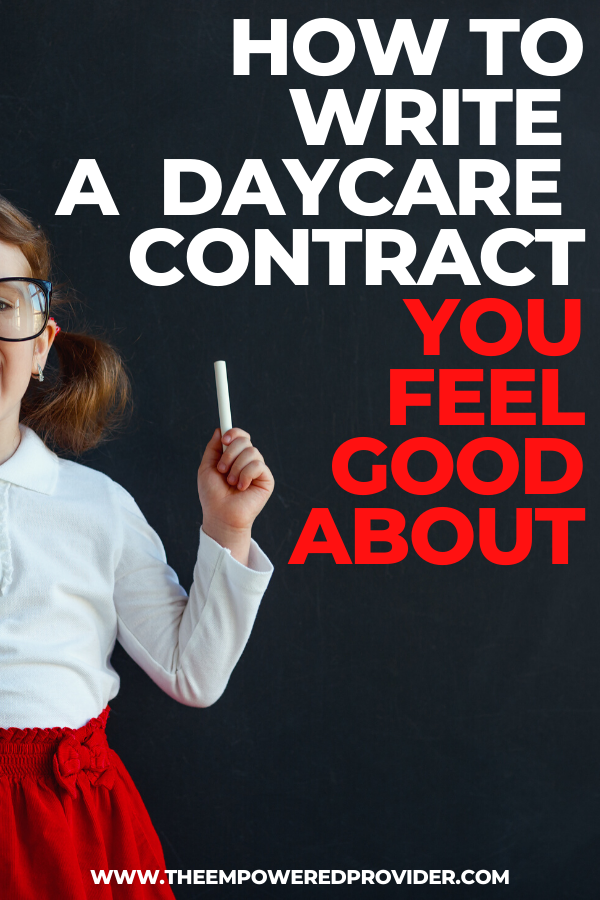 how to write a child care contract