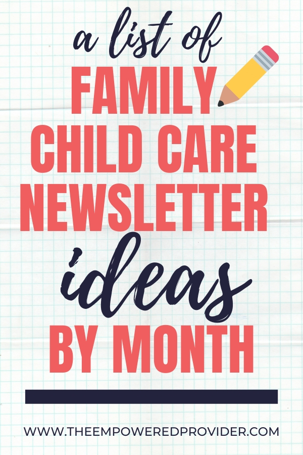 how to write a child care newsletter