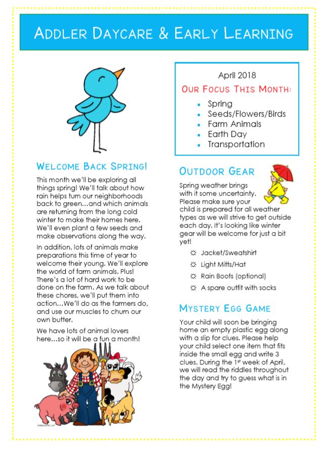 How To Write A Child Care Newsletter The Empowered Provider